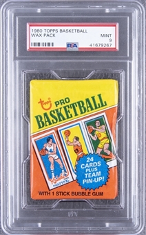 1980 Topps Basketball Unopened Wax Pack – PSA MINT 9 – Possible Bird/Johnson Rookie Card!